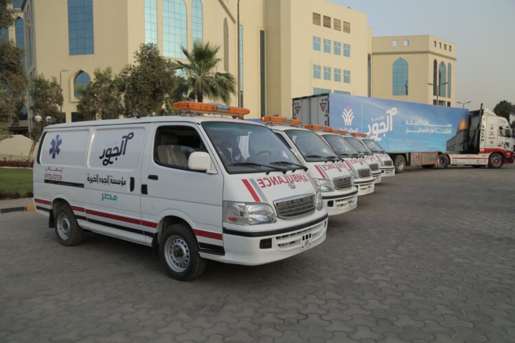 في إطار جهود التحالف الوطني للعمل الاهلي … مؤسسة الجود تشارك في إرسال قافلة المساعدات الإنسانيه التاسعة لغزة